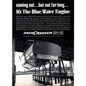 1971 Mercruiser Inboard Motors Vintage Print Ad Wood Wooden Boat Lift Wall Art